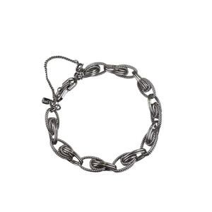 Monet Vintage Link Bracelet Textured 8" with Safety Chain